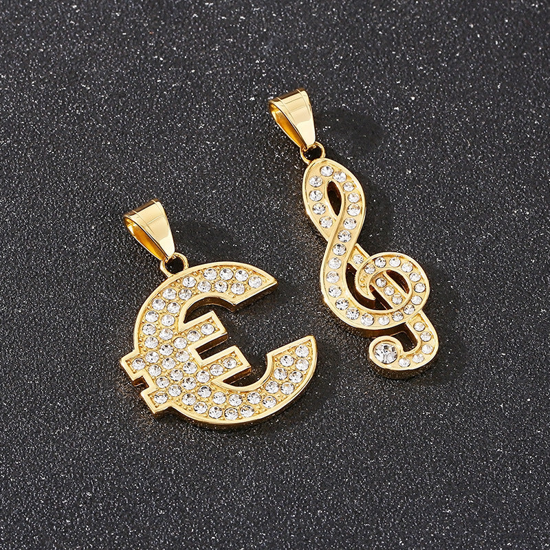 Planderful Music Note Pendant Trendy For Men Stainless Steel