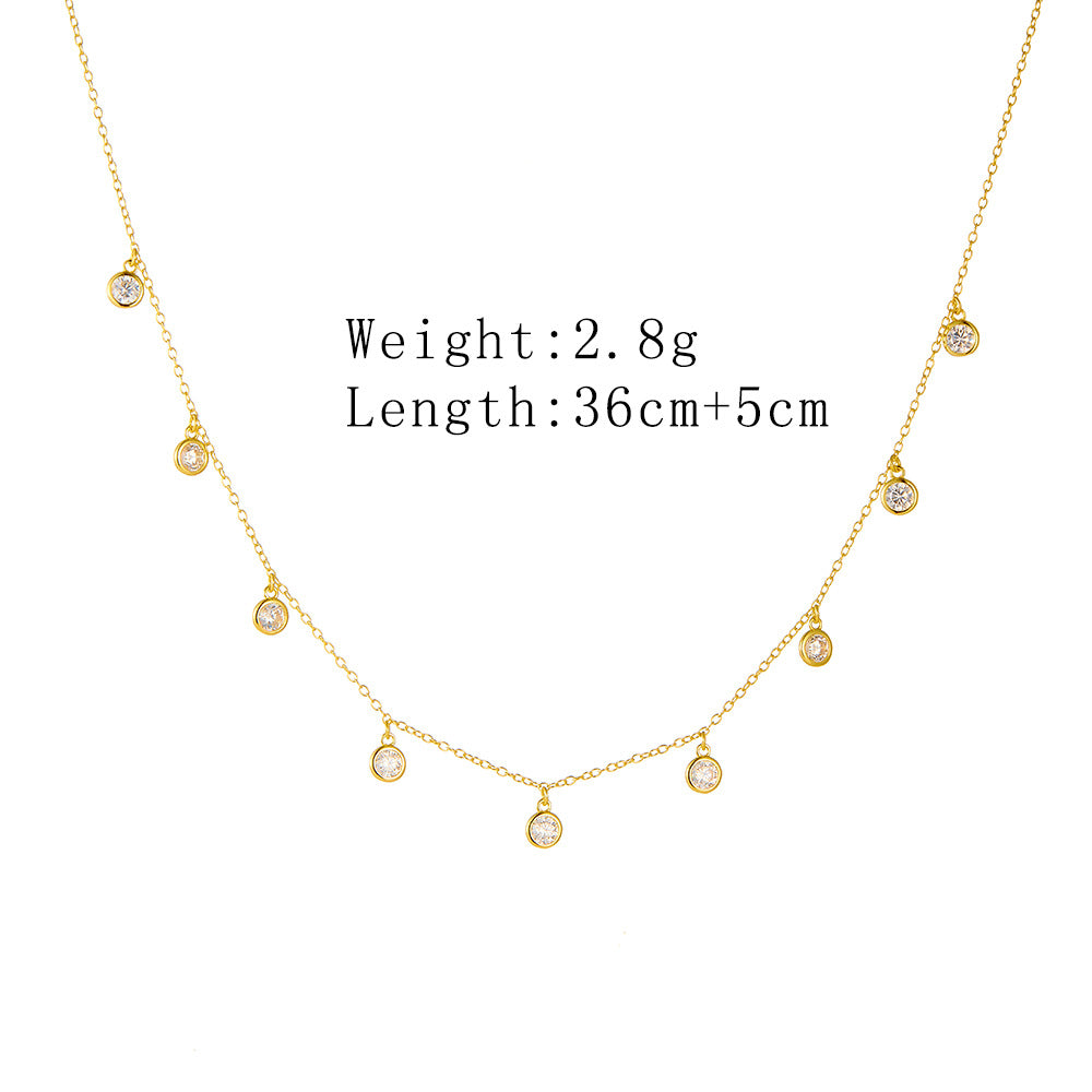 925 Sterling Silver Gypsy Star Polka Dot Zircon Pendant Necklace Personalized Small Zircon
