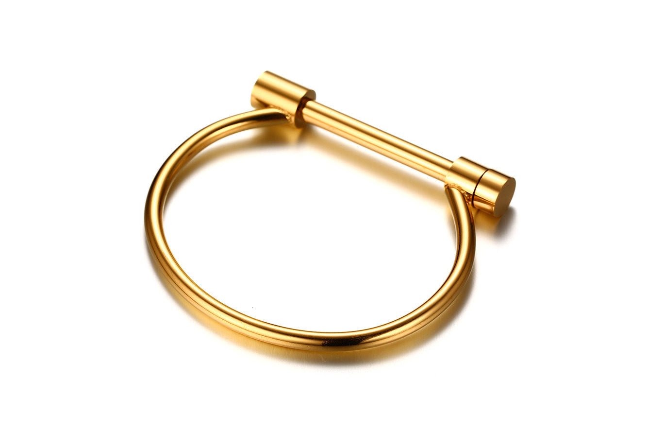 Personalized Hipster Titanium Steel Horseshoe Buckle Bracelet