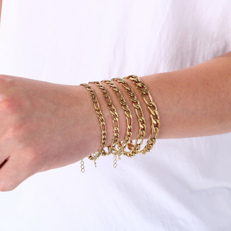 Figaro Titanium Steel Bracelet – Daily Unisex Neutral Wind Element Chain Nk Chain Bracelet