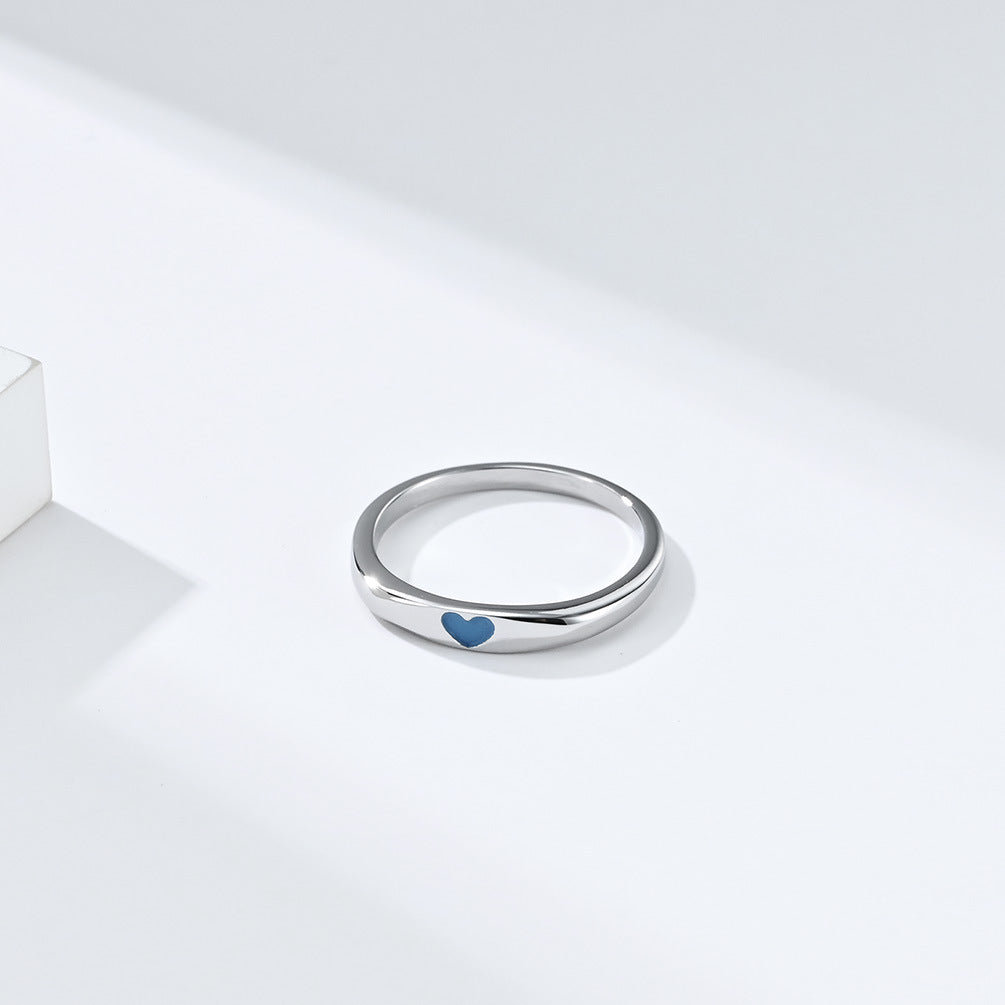 Japanese and Korean Style Simple Love Titanium Steel Ring