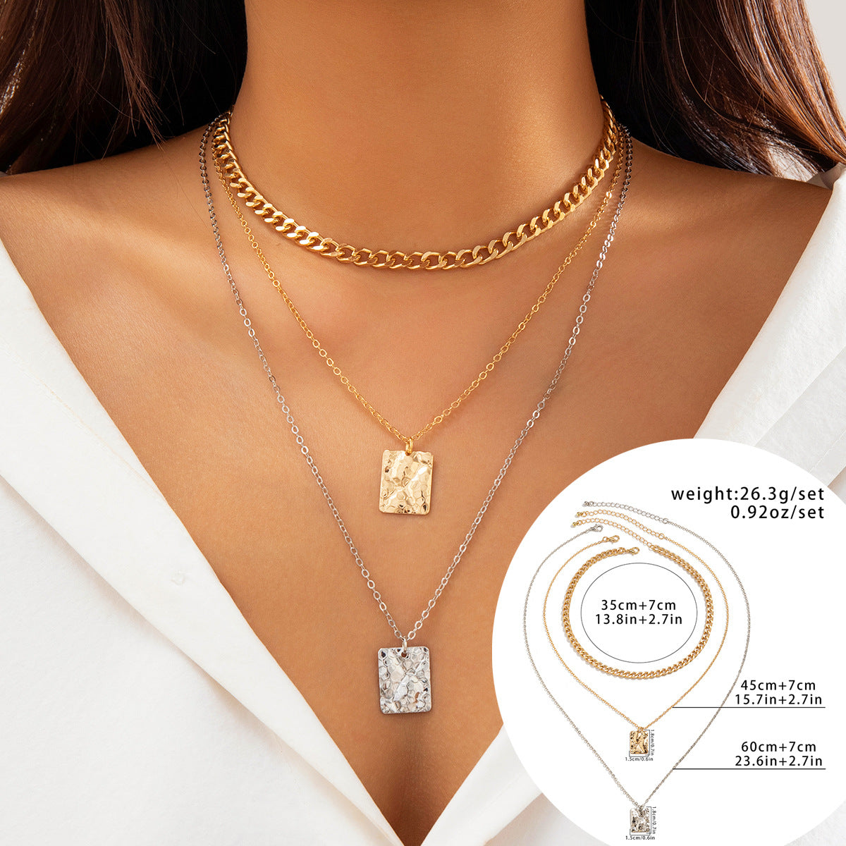 Vienna Verve Collection by Planderful - Stylish Necklace Featuring Snake Skin Design and Geometric Pendant