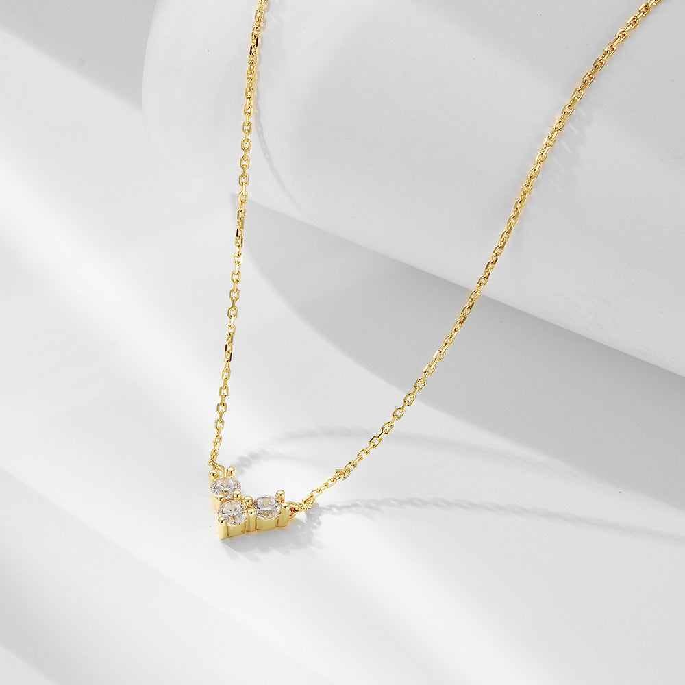 S925 Sterling Silver Mini Zircon Love Necklace for Women