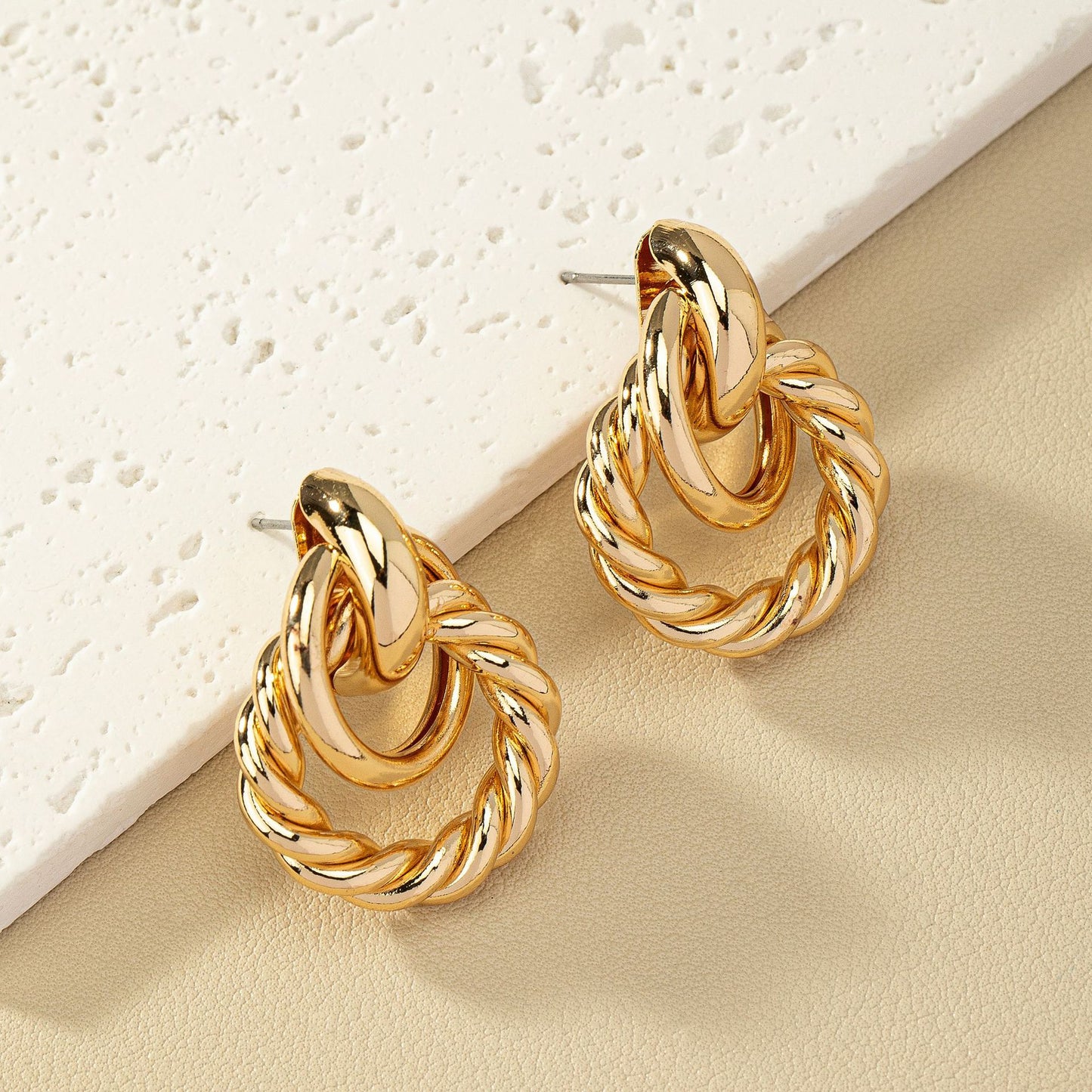 Chic Vienna Verve Metal Earrings with Unique Winding Design