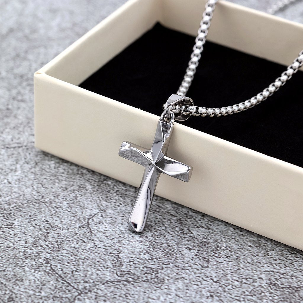 Vintage Cross Stainless Steel Pendant Necklace