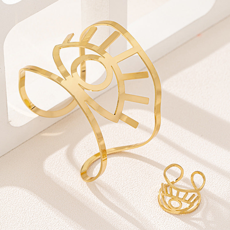 Planderful Vienna Verve Jewelry Set – Exaggerated Metal Devil's Eye Design