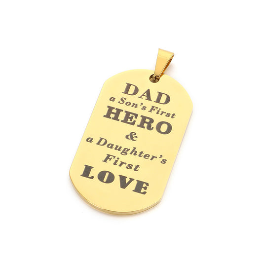Dad Hero Stainless Steel Pendant Fathers Day Gift For Men