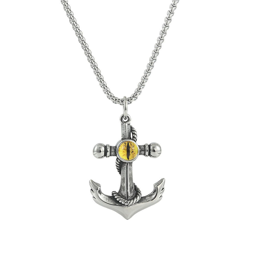 European and American Stainless Steel Anchor Pendant for Men