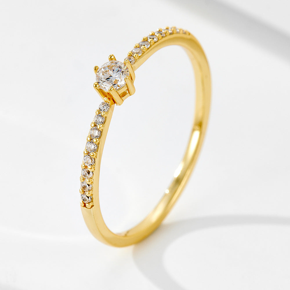 Planderful S925 Sterling Silver Six Claw Zircon Ring For Women Sparkling Everyday Genie Jewelry