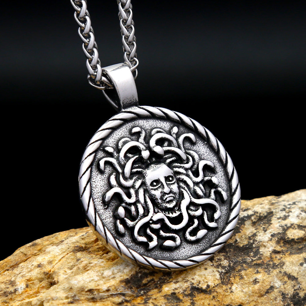Vintage Snake Stainless Steel Men's Pendant Necklace
