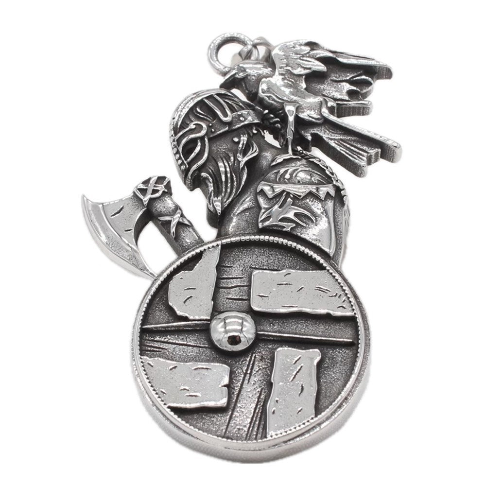 Planderful Norse Legacy – Retro Viking Axe Titanium Steel Pendant Necklace for Men