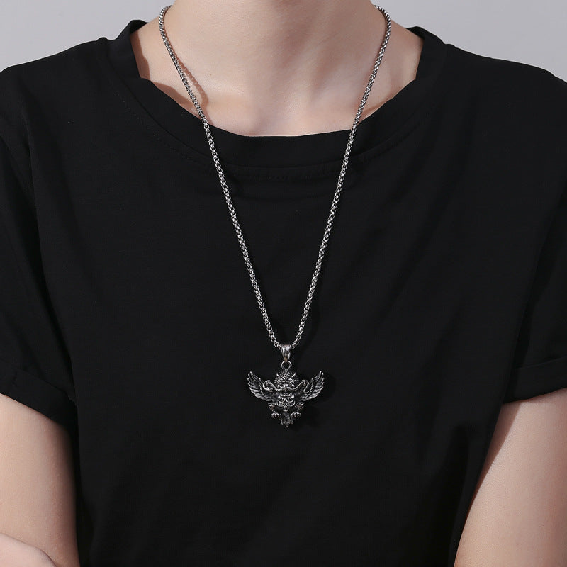 Stainless Steel Necklace - Vintage Dapeng Bird Wing Pendant
