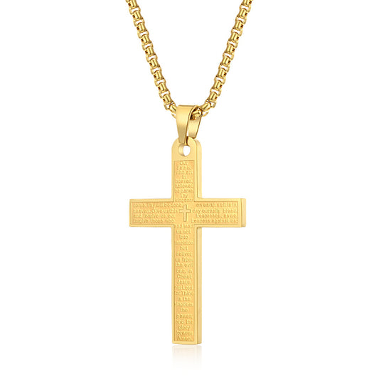 Steel Necklace - Elegant Cross Pendant For Everyday Wear, Stainless Steel Durability