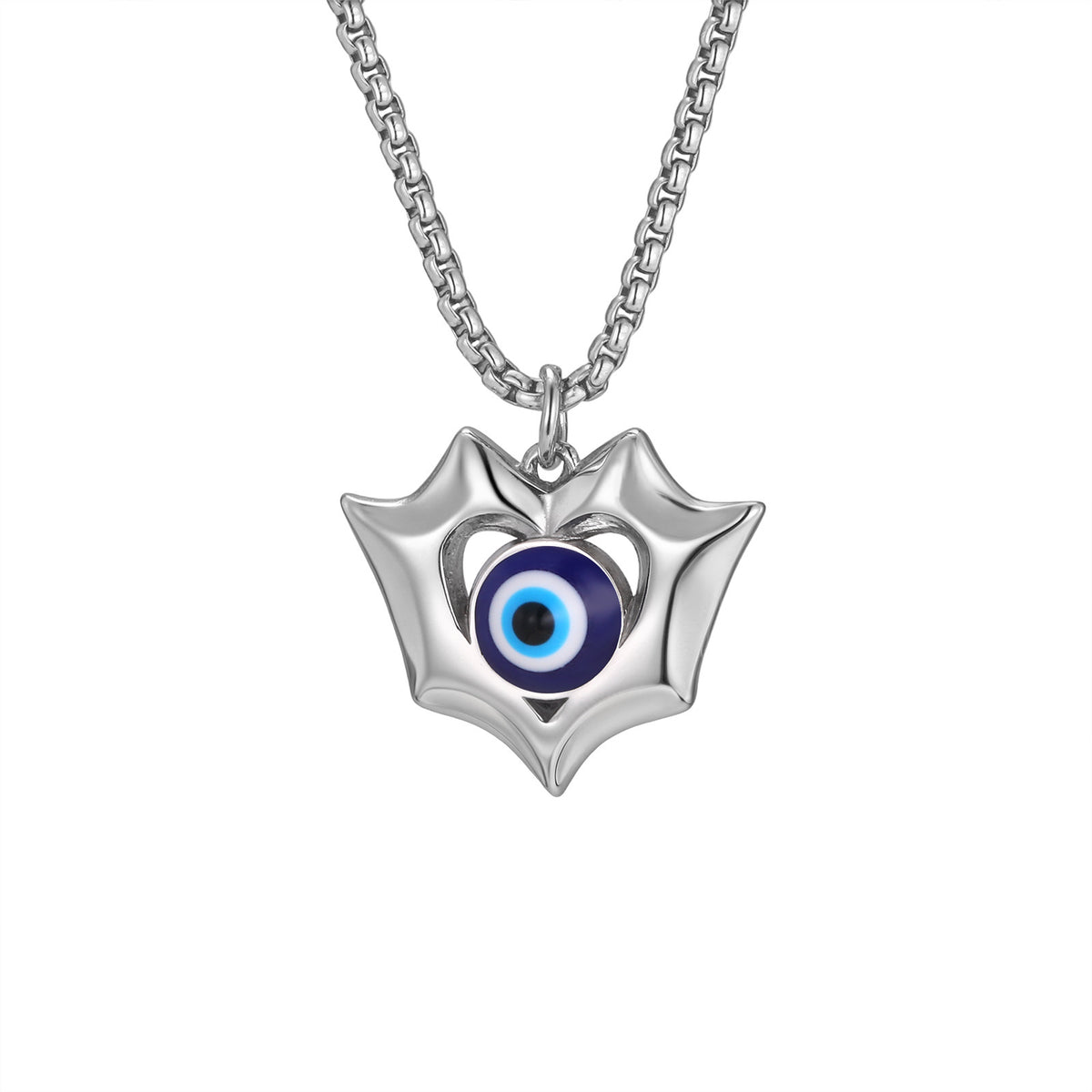 Devil's Eye Heart Stainless Steel Pendant