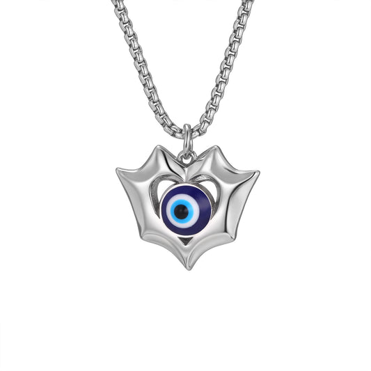 Devil's Eye Heart Stainless Steel Pendant
