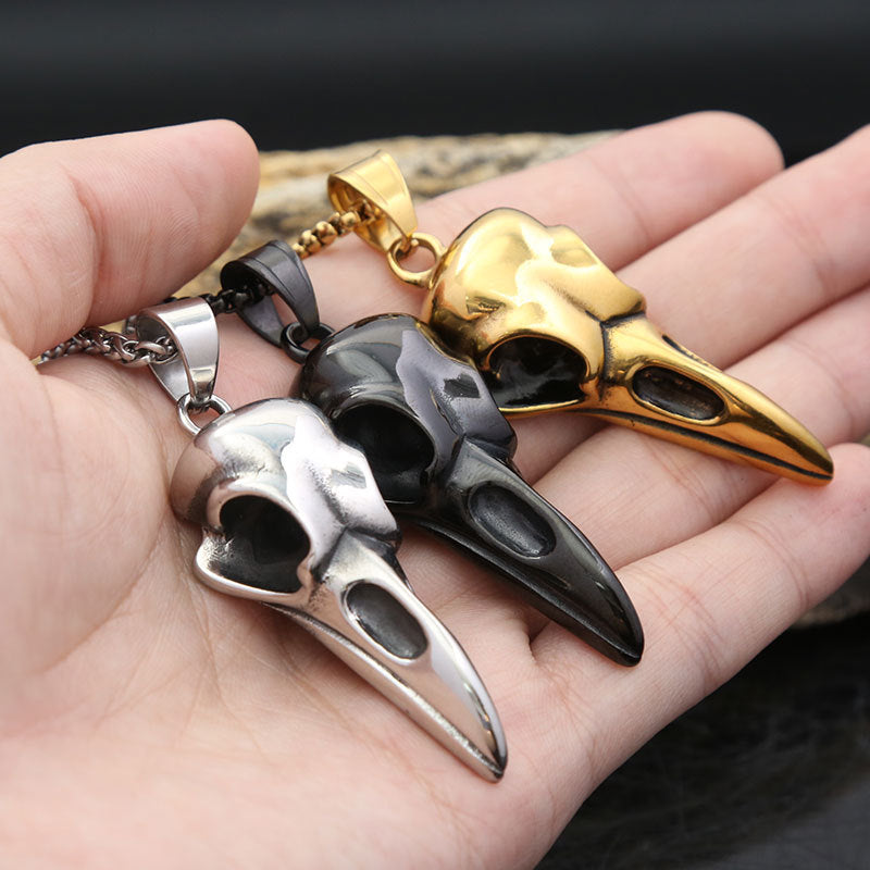Explosive Stainless Steel Crow Skull Head Pendant Jewelry
