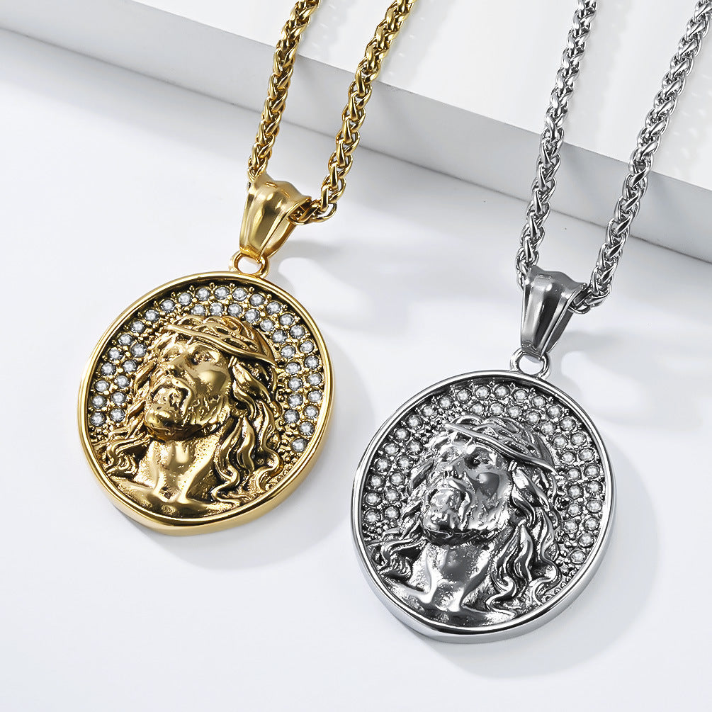 Stainless Steel Zircon Vintage Necklace