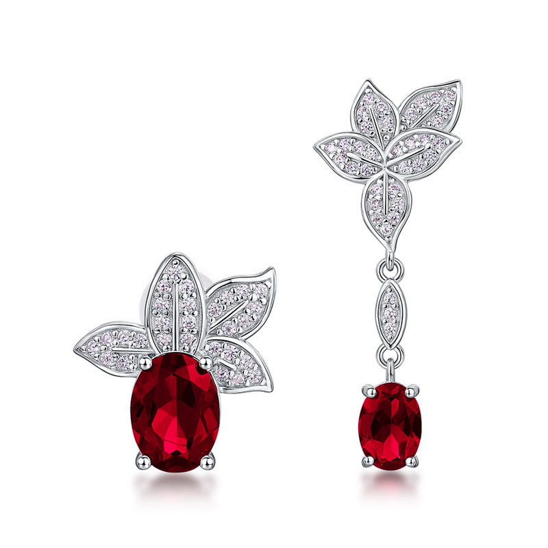 Planderful Gala Fireworks Earrings – Customizable Asymmetrical Silver Gemstone Design