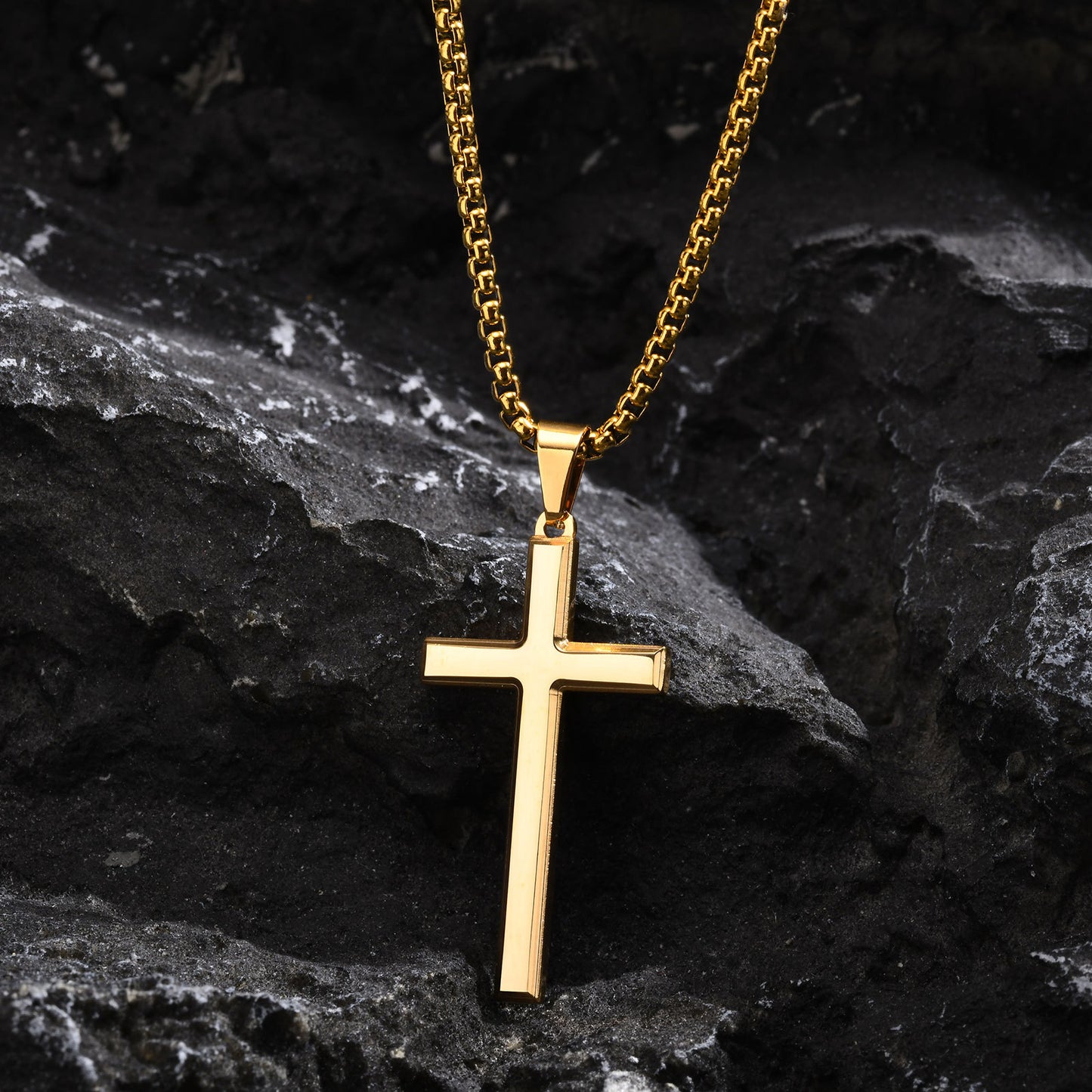 Cross Pendant Necklace Unisex Steel Jewelry Versatile Hip Hop Style Planderful Everyday Genie Collection For Him And Her