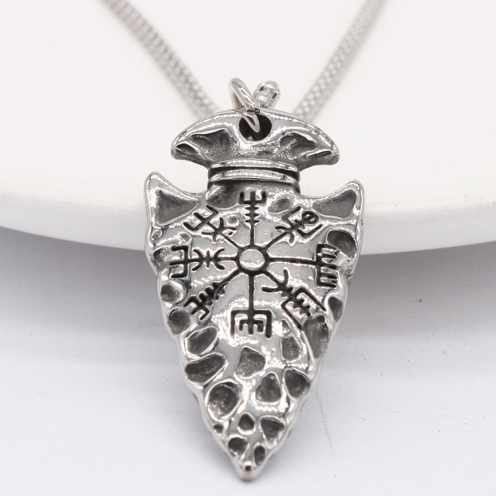 Planderful Viking Shield Pendant Titanium Steel Jewelry For Men And Unisex Bold Protection Statement