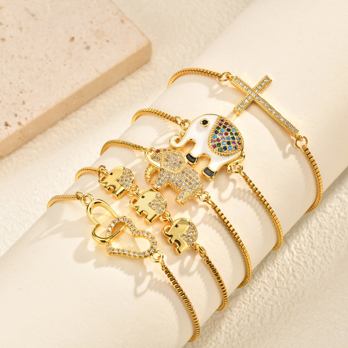 Zircon Adjustable Copper Bracelet
