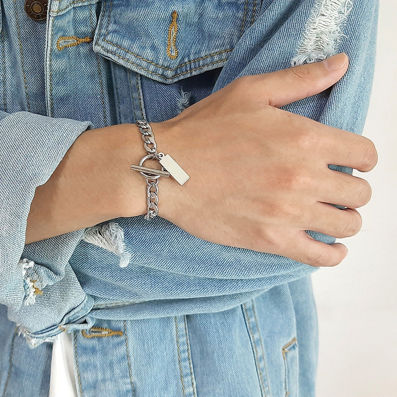 Europe And The United States New Stainless Steel OI Buckle Bracelet For Men