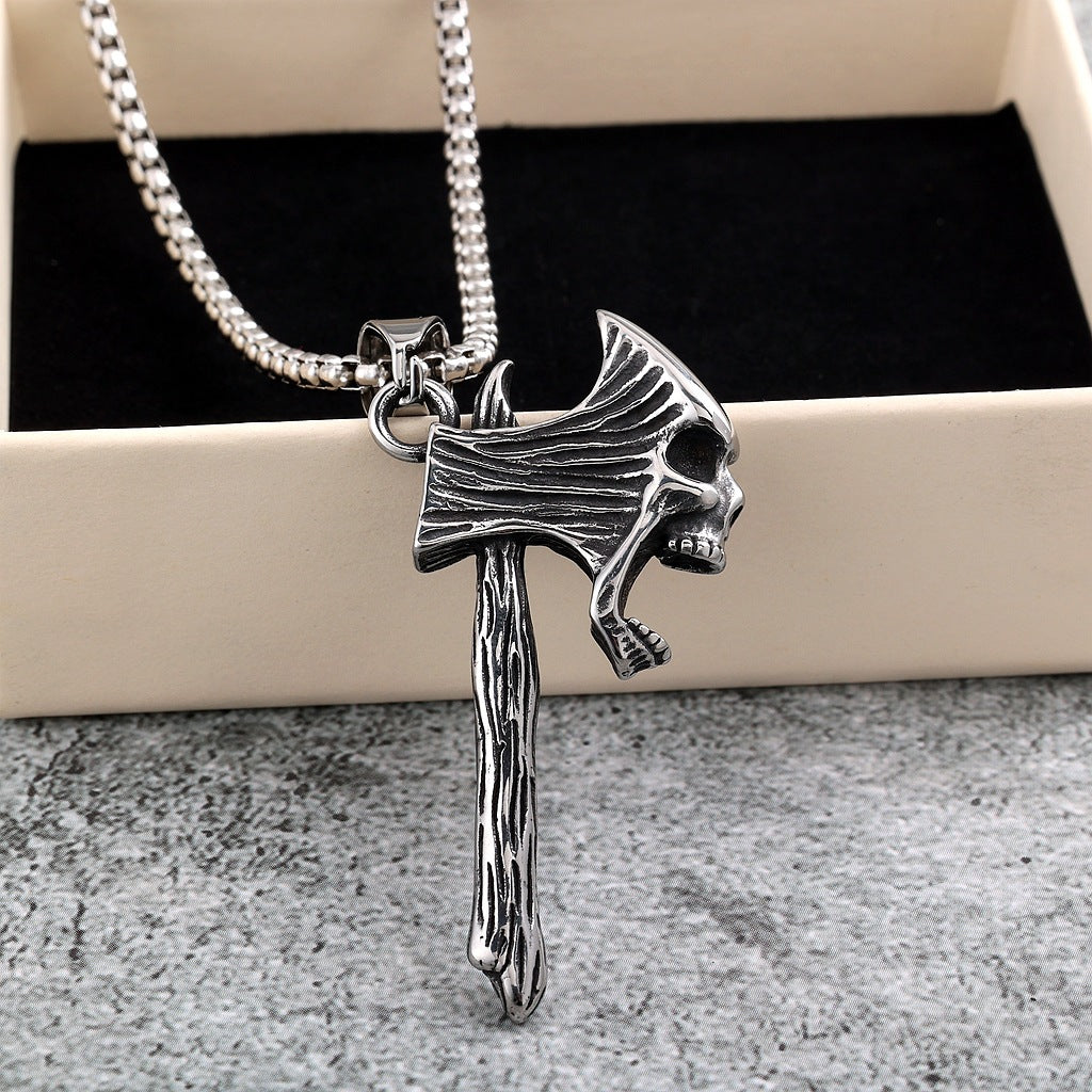 Punk Skull Stainless Steel Men's Pendant Necklace