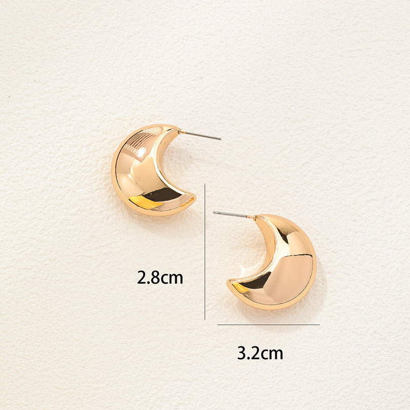 Elegant Pea Shape Metal Earrings from Vienna Verve Collection