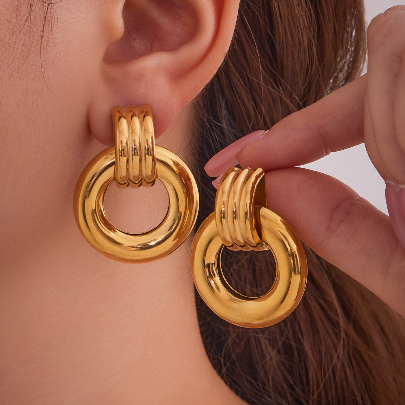 Planderful Eco Friendly Two Color Geometric Earrings Ladies