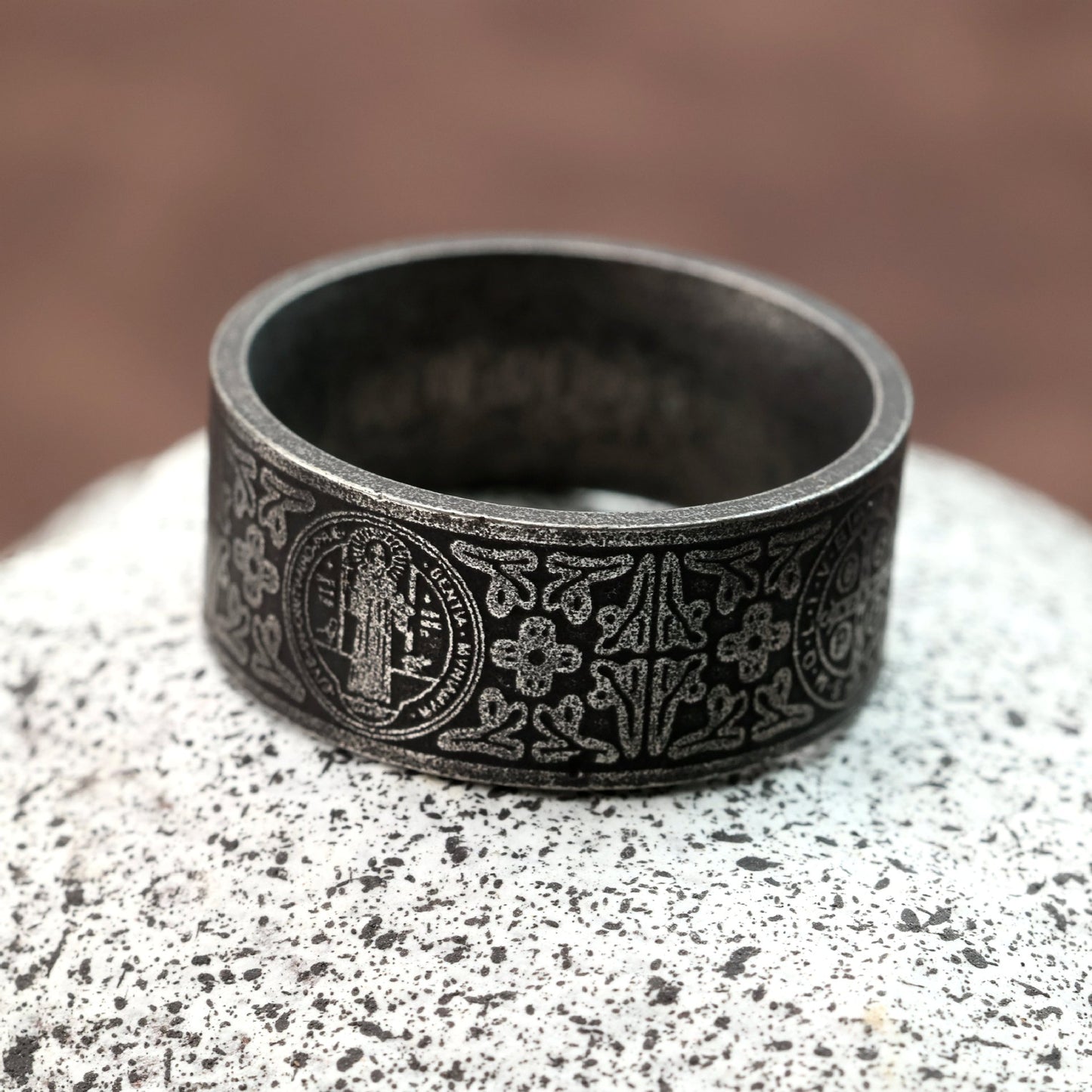 Stainless Steel Saint Ben Cross Ring For Men By Planderful Everyday Genie Collection