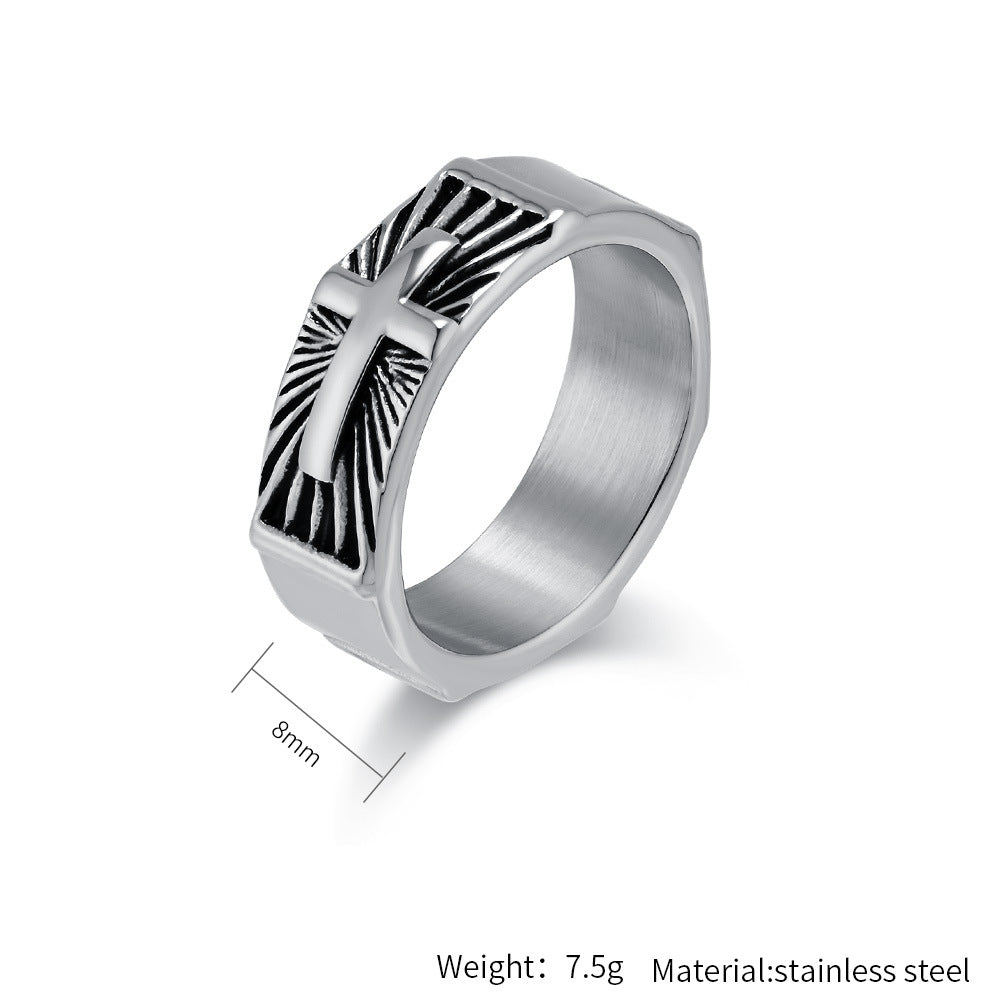 Steel Ring – Vintage Cross Ring