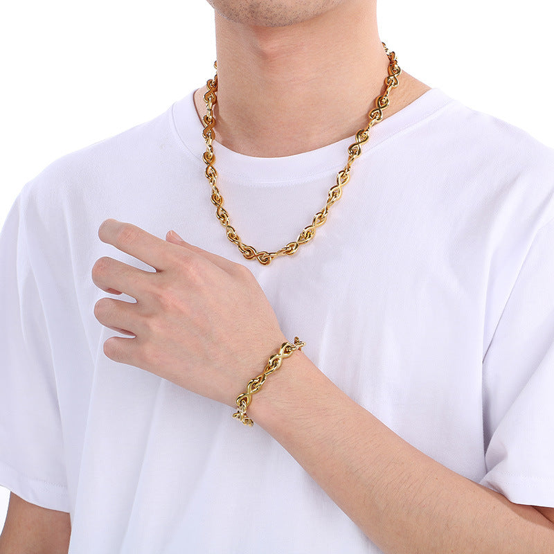 New Fashionable 8 Shape Bracelet And Infinity Necklace Set