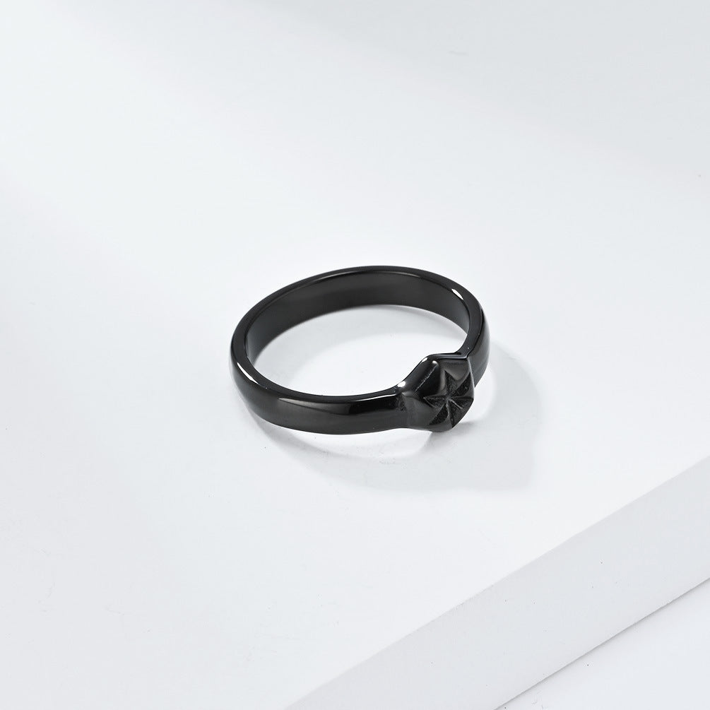 Cross-Border Neutral Style Titanium Steel Women Wedding Ring