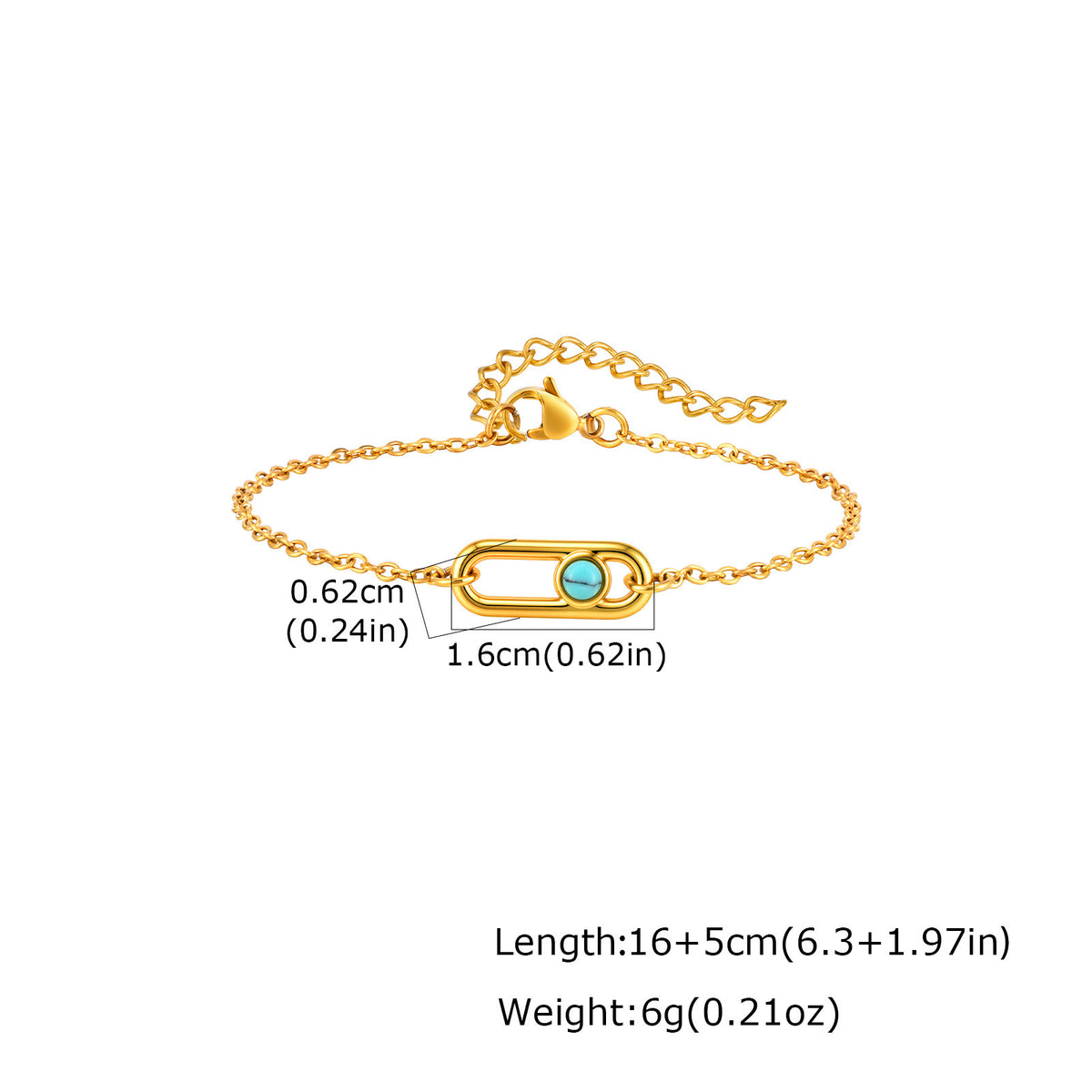 Turquoise Stainless Steel Necklace