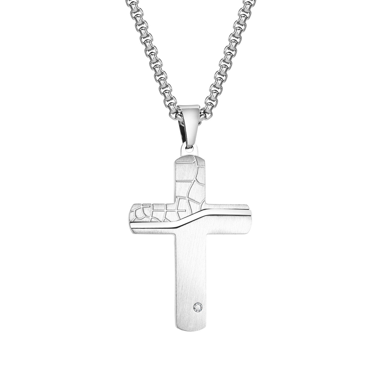 European And American Jewelry Stainless Steel Cross Pendant Necklace For Men