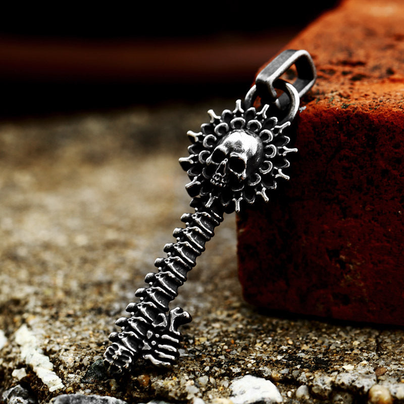 Titanium Steel Retro Skull Pendant for Men - European and American Style Wholesale Accessories