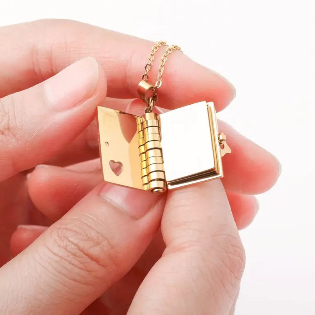 Planderful Jewelry Book Pendant Necklace In Steel