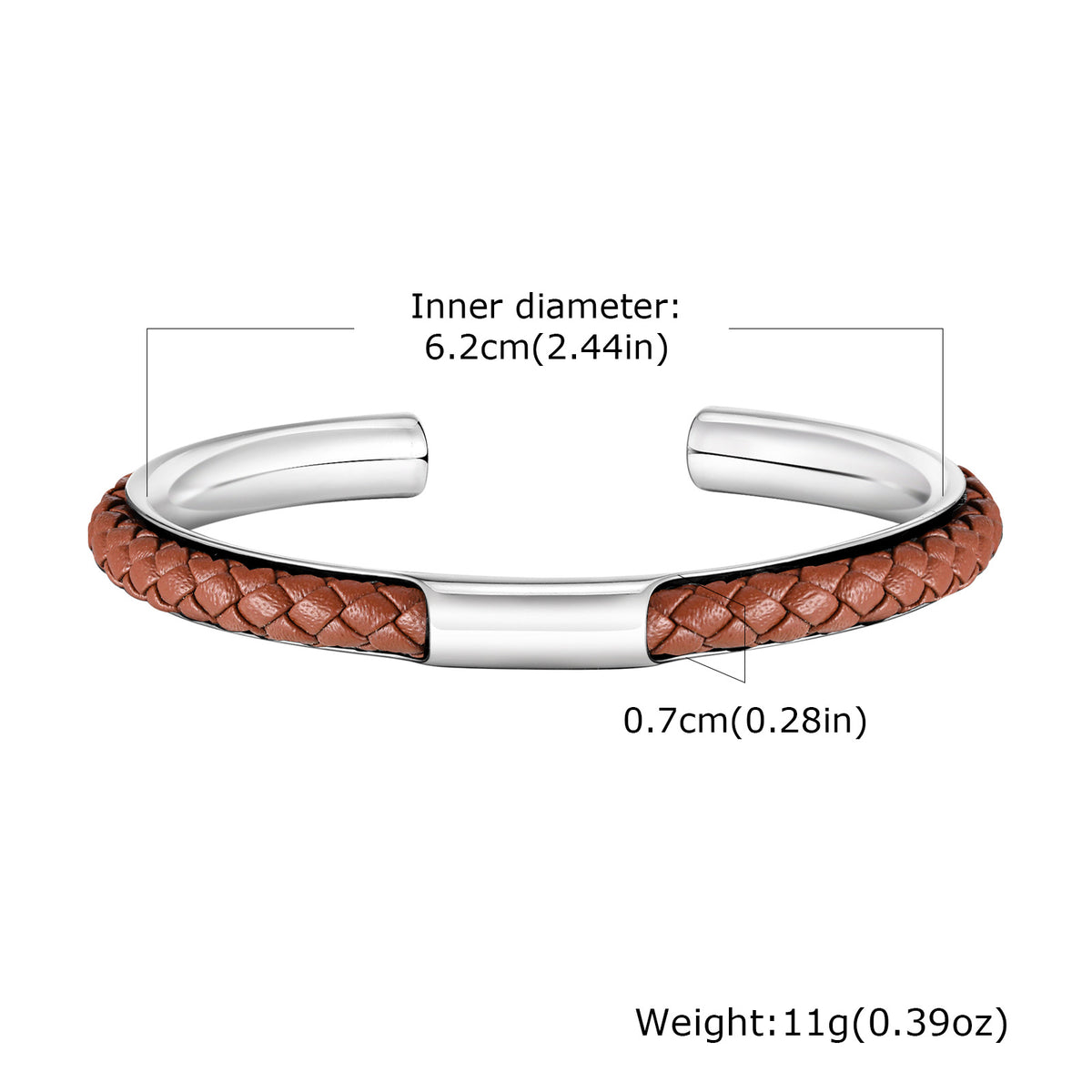 Braided Black Stainless Steel Bracelet for Men