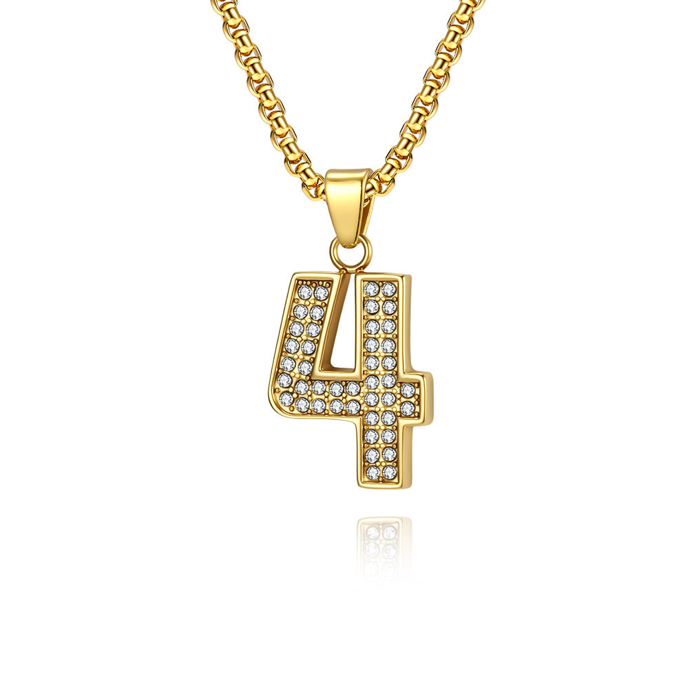 Stainless Steel Number Pendants — Chain Optional