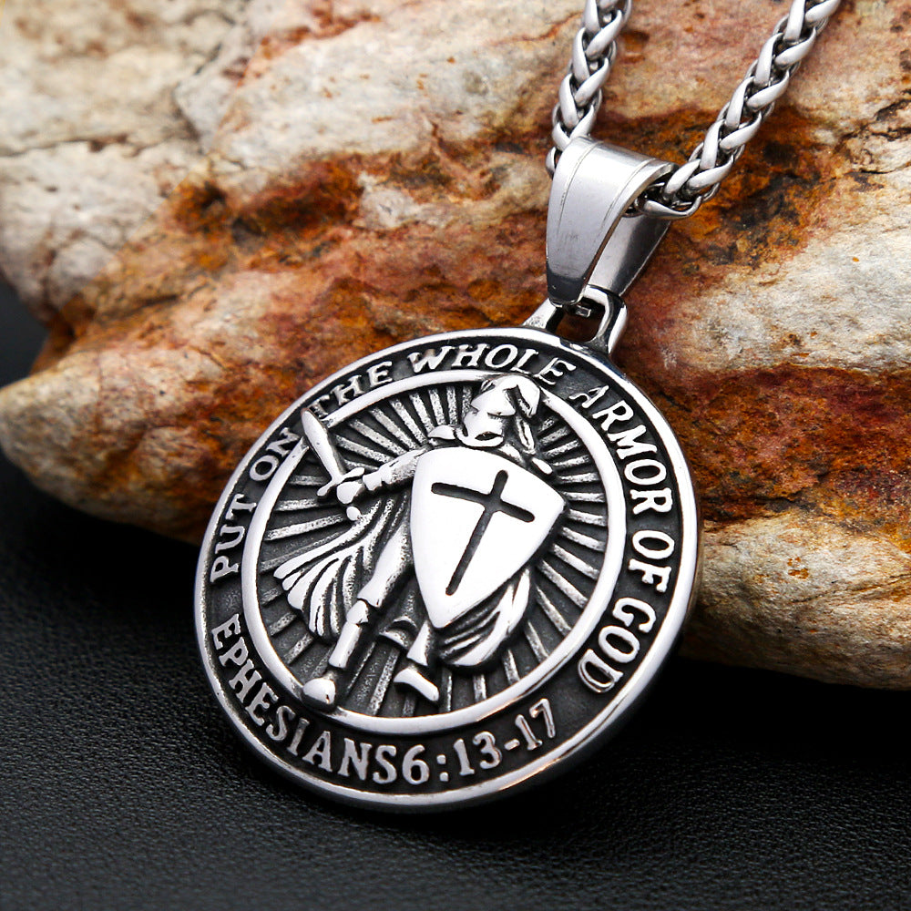 Vintage West Stainless Steel Men's Pendant Necklace