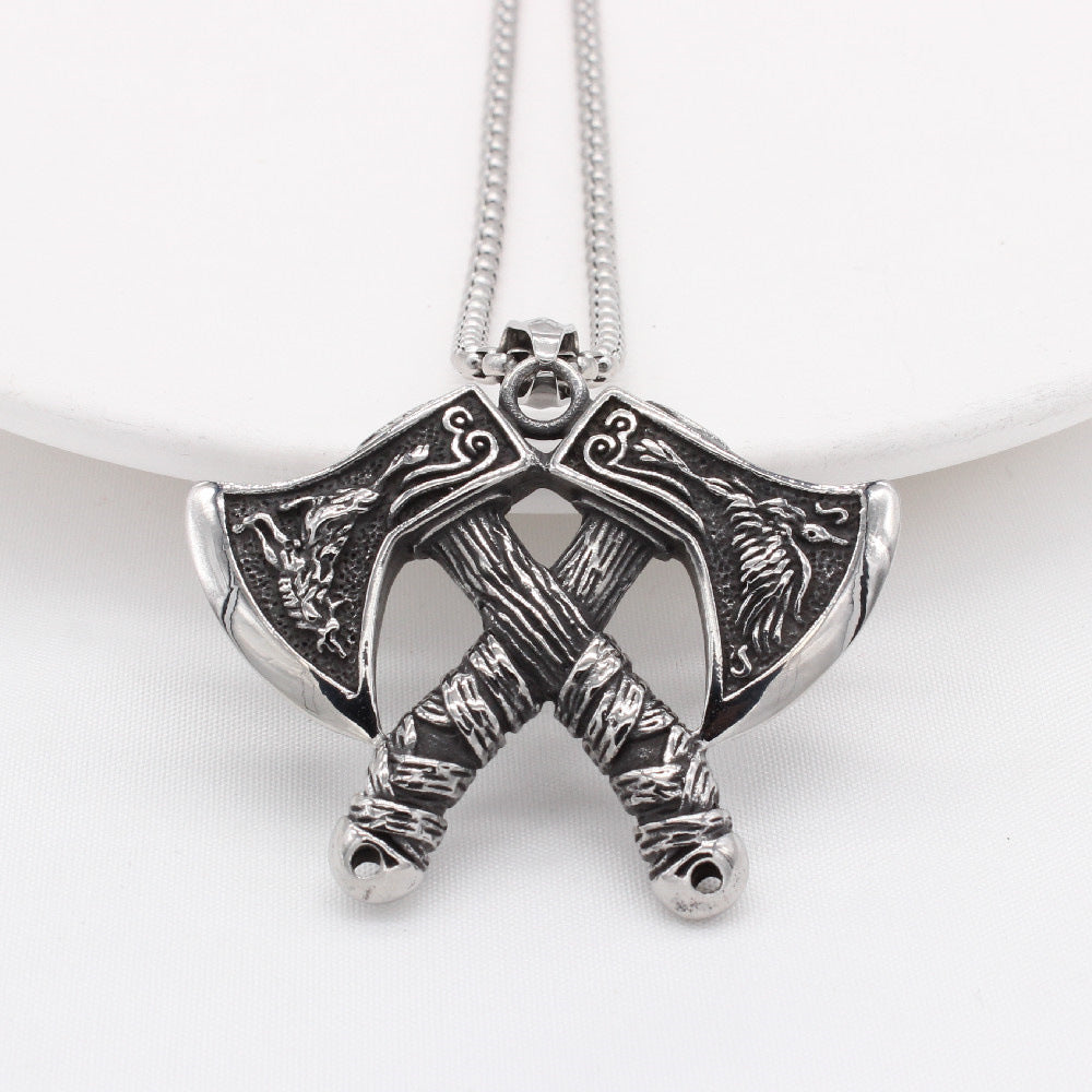 Viking Axe Pendant Necklace Titanium Steel Durable Unisex Jewelry By Planderful Everyday Genie Premium Gift For Men