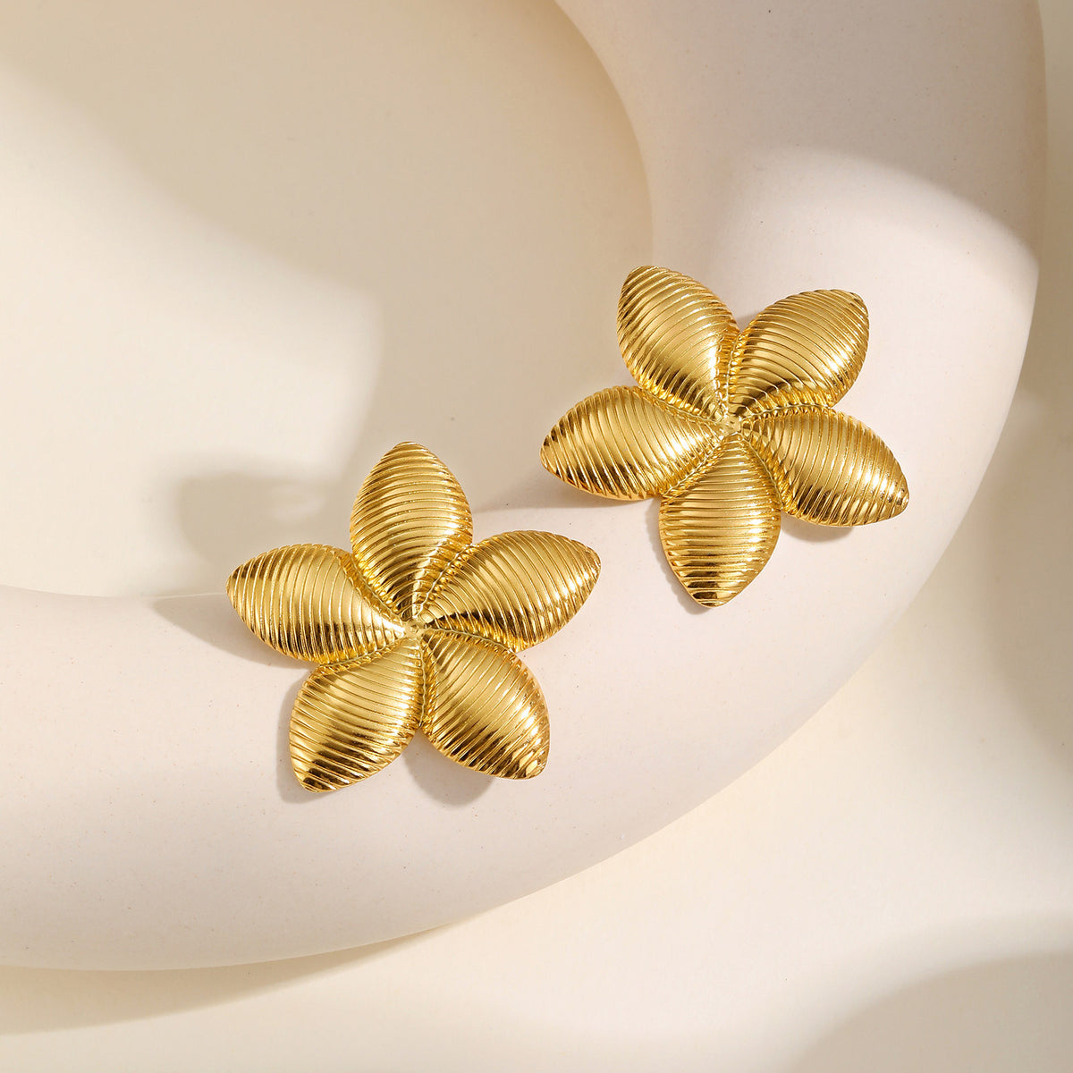 Stainless Steel Floral Earrings