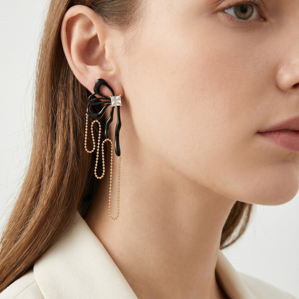 Stainless Steel Zircon Earrings