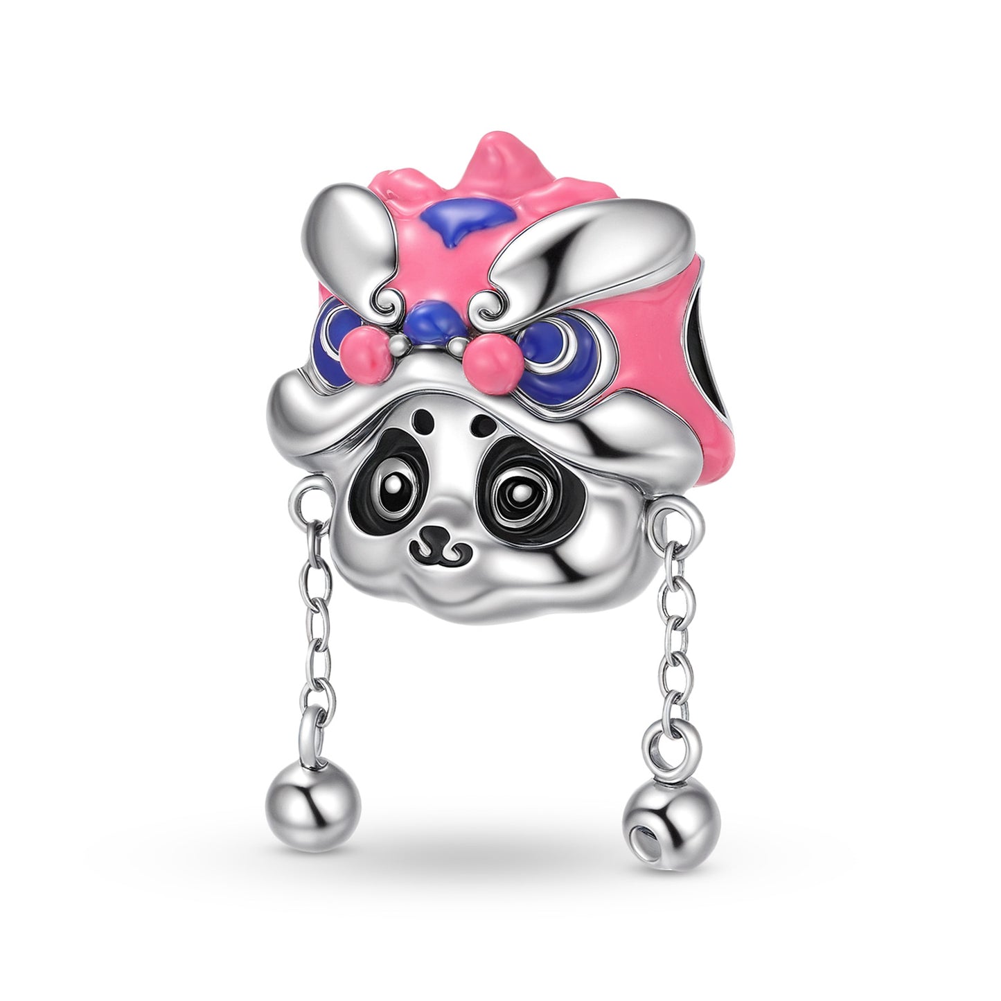 Planderful Jewelry Sterling Silver Beading Pendant Panda Charm National Style Lion Dance Accessory