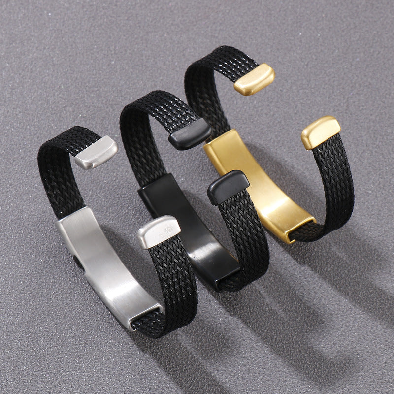 Atmosphere Five-Pointed Star Opening Men's Titanium Steel Bracelet