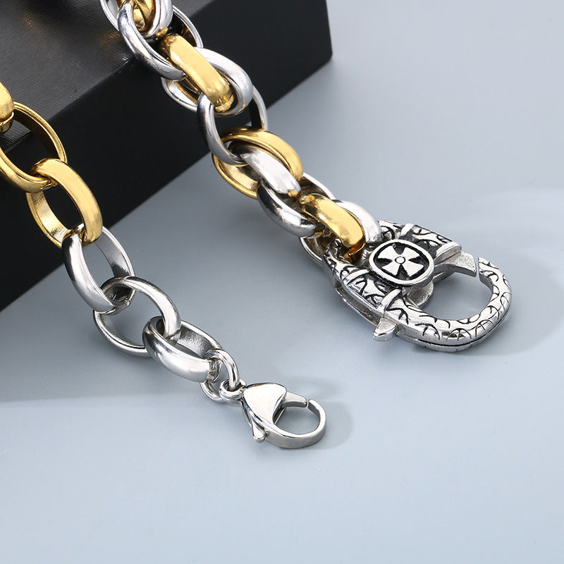 Planderful Titanium Steel Bracelet Gold Silver For Men