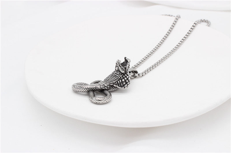 Cobra King Titanium Pendant For Men And Women Retro Hip Hop Statement By Planderful