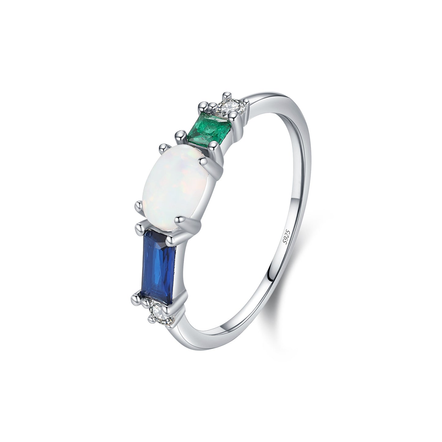 Planderful Gala Fireworks Ring – Retro Light Luxury Design with Opal and Zircon