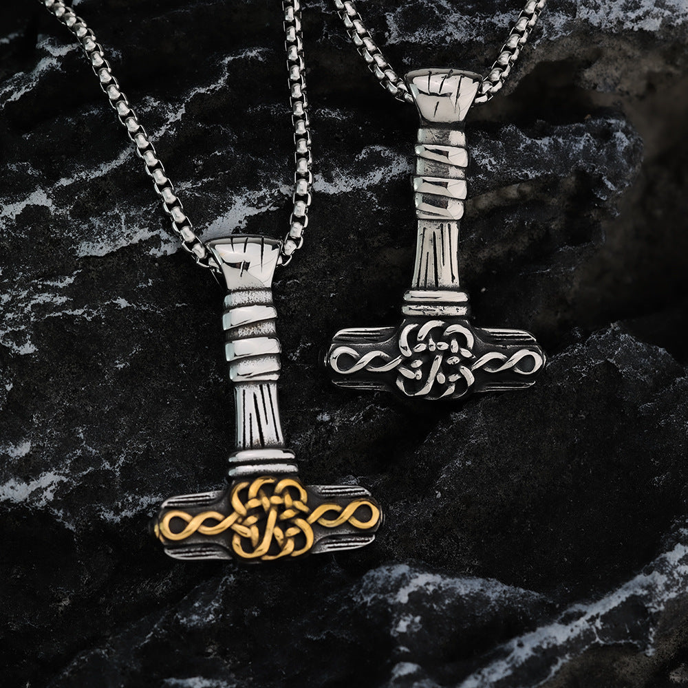 Nordic Vintage Men's Jewelry Stainless Steel Quake Necklace