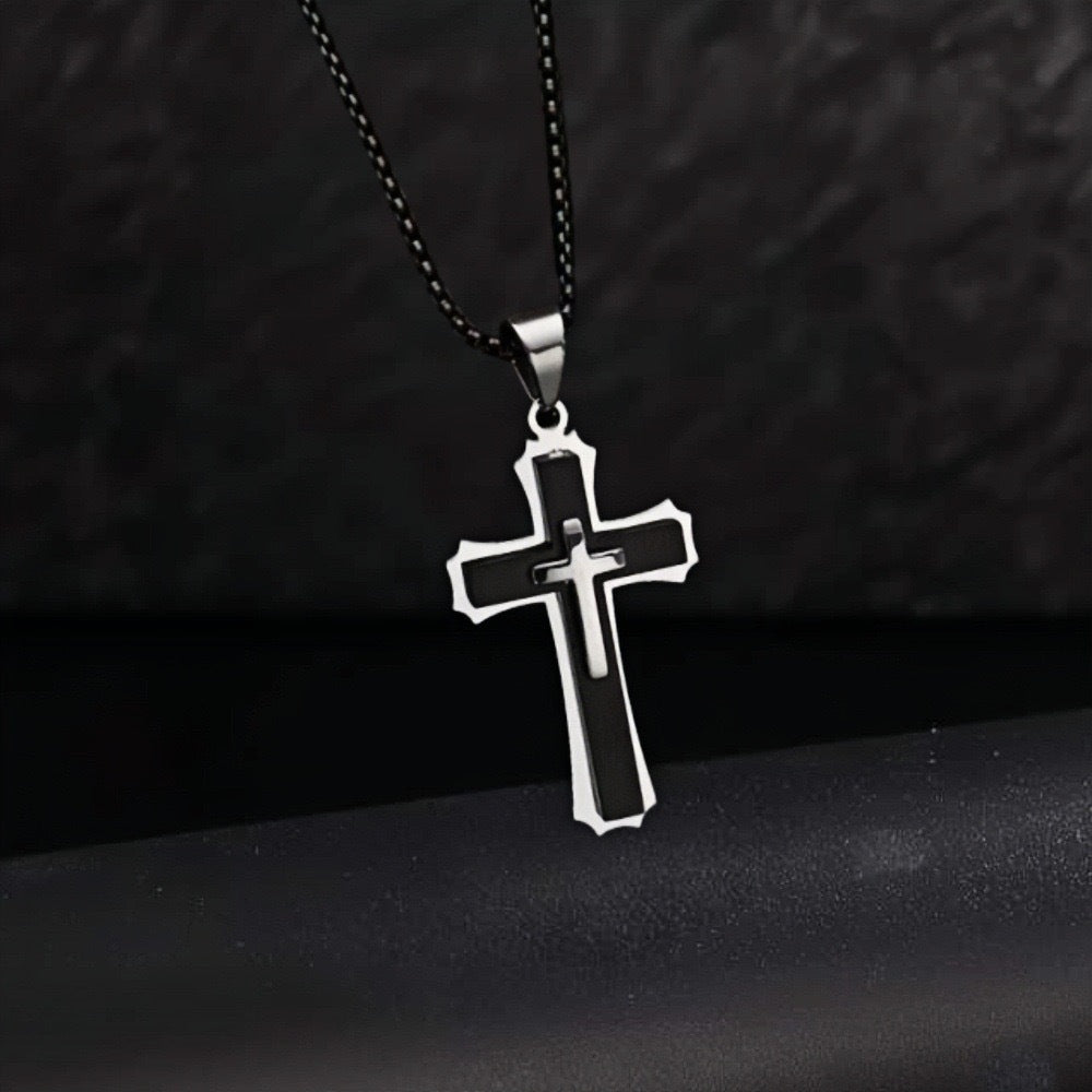 1. Planderful Stainless Steel Cross Pendant Necklace For Men Hip Hop Style Gift Worthy Jewelry